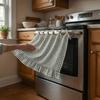 1pc Country-Style Oven Curtain—Tie-Back Crochet Lace Sheer Stripes Suitable for In Front of The Stove and Dishwasher