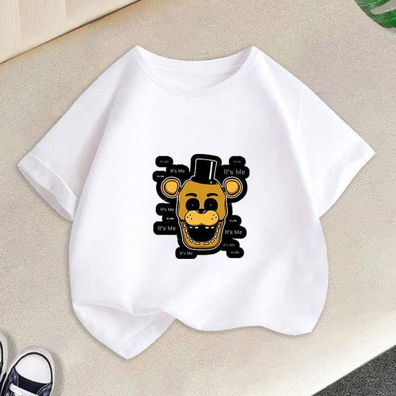 Five Nights Freddys Kids TShirt Cartoon Printed Boy Short Sleeve Tops FNAFs Girl Clothes Summer Breathable Baby Birthday Gifts
