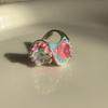 Geometric Enamel Love Heart Ring Open Ring Irregular Enamel Ring Painting Ring  Women