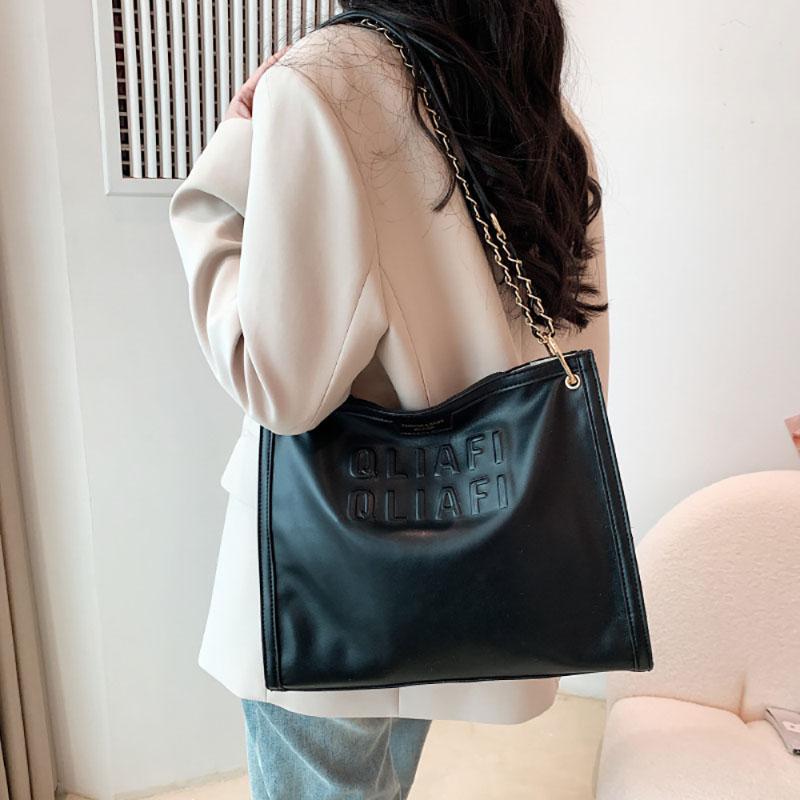 

Высококачественная сумка-мессенджер для通勤 из искусственной кожи однотонная новая женская модная простая сумка-тоут на цепочке через плечо