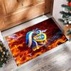 Leeds United Football Print Crystal Velvet Rug, Comfortable Water Absorbent Non Slip Indoor Floor Carpet