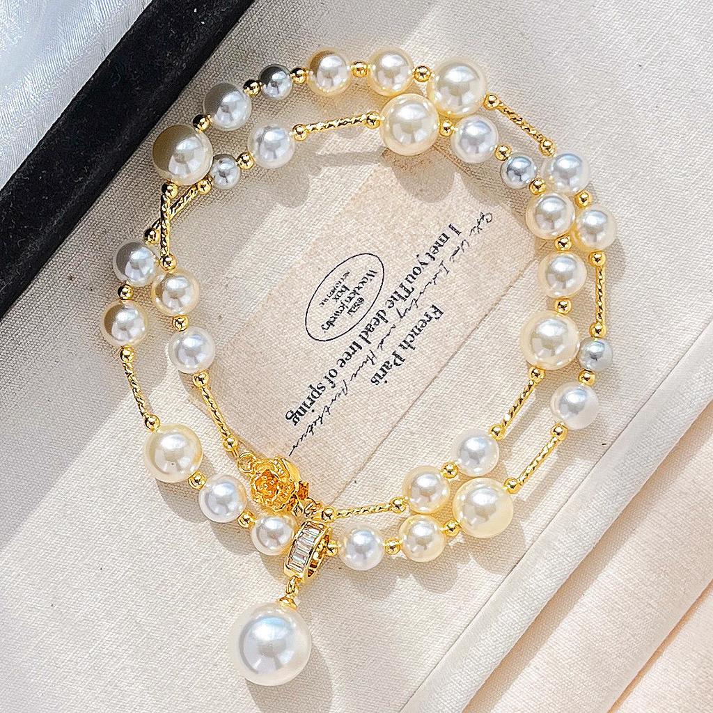 High Quality Artificial Crystal Pearl Necklace Neck Chain Sweater Chain Women'S Pendant