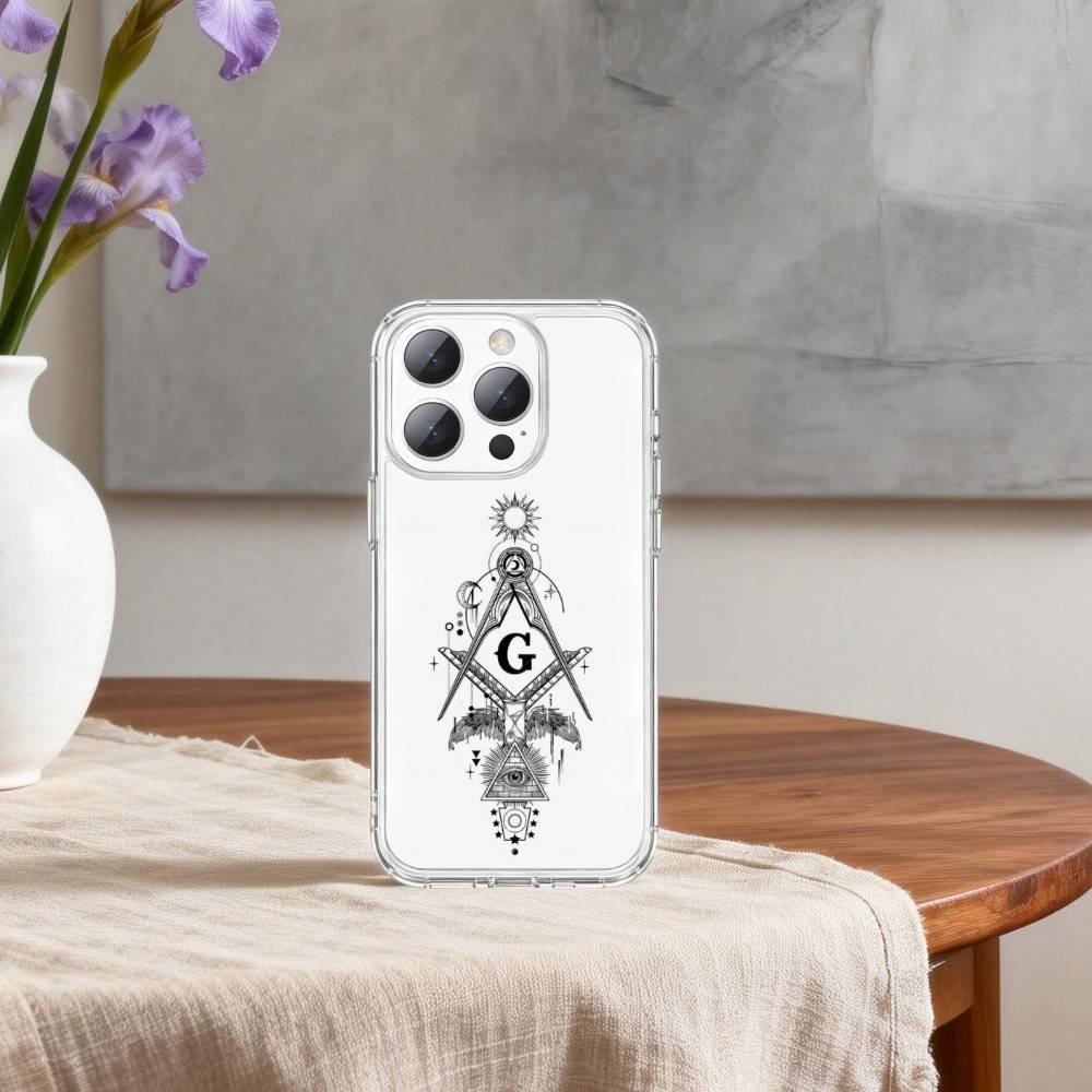 

F-Freemasonry S-Symbol Phone Case For iPhone17p 16 15 14 13 12 11 Mini Pro Max Plus Transparent Cover iPhone17promax
