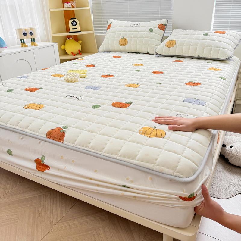 Thick Mattress Cover Cartoon Style Bedspread Quilted Bed Cover for Home Adults Kids Bed Linen fundas de colchón (No Pillowcase)