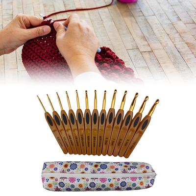 13Pcs Ergonomic Crochet Hook 2.5mm-10mm Ergonomic Handle Crochet Hook for Beginner Knitting Sweater Scarves Bag Socks