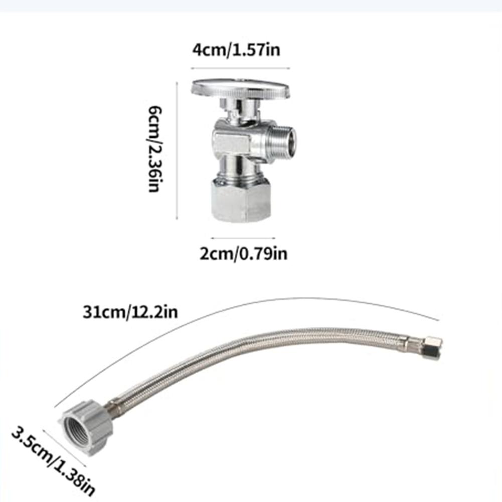 Toilet Hose Kit Inlet Pipe Fit 38 Compression X 78 Ballcock Toilets 12NPT Inlet X 38 Outlet Leak-Proof Connector Shut-Off Valve
