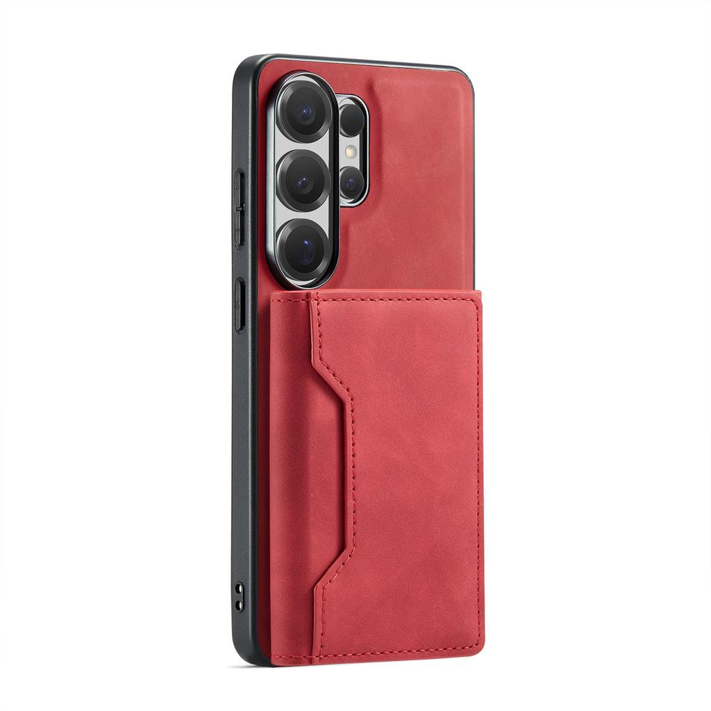 Phone Case Magnetic Detachable Wallet Card Holder Stand Cover Fit for Samsung S26 Series Red S26 Ultra