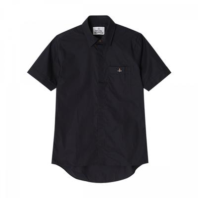 Vivienne WeStwood 24010004 W009q N401 Orb Med Logo Broderi Klassisk Kort Erme Herre S Skjorte