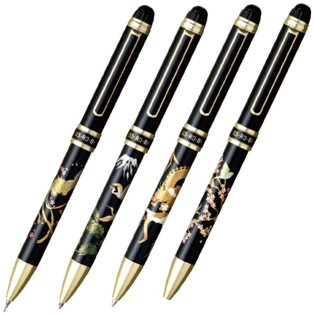 PLATINUM Platinum Fountain Writing Modern Pen and Red Ballpoint Pen Mechanical Pencil Pen, Multi-Function Instrument, Dual-Action, Maki-e Design,
