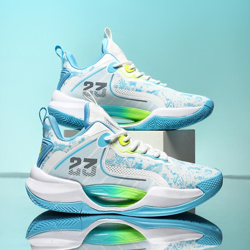 Mandarin Duck Color Scheme Youth Low-top Actual Basketball Shoes Men and Women Versatile Shock Absorption Non-slip Couple Casual Sports Shoes Tide