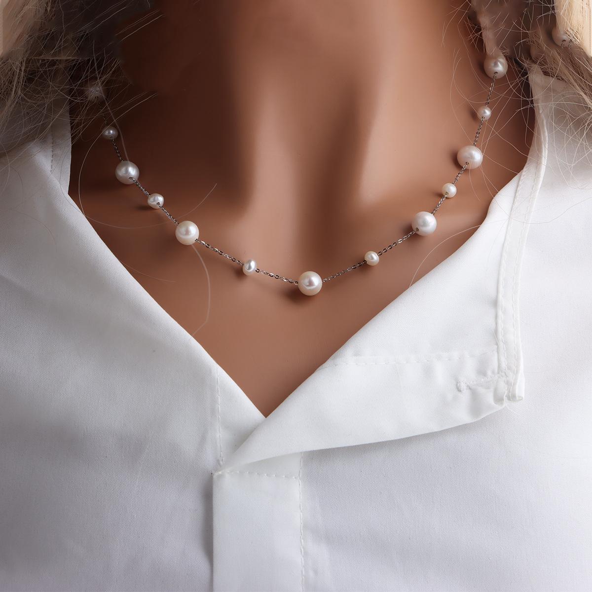 Жемчужная Гитарная Звезда Пресноводный Жемчуг Чистый Нишевый Легкая Роскошь Премиум Цепочка на Ключицы Простая Универсальная Цепочка