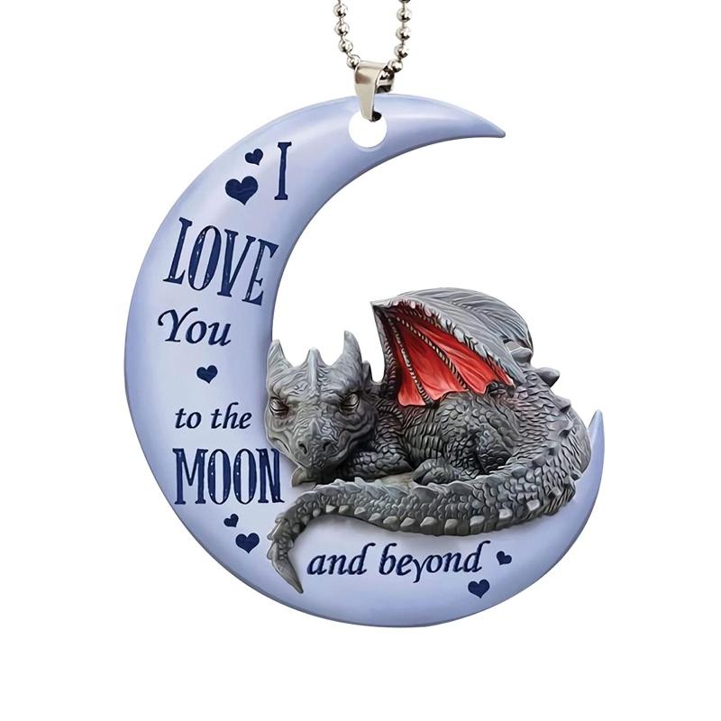 Acrylic Car Pendant Frog Moon Design Ideal For Valentine's Day And Christmas Decor