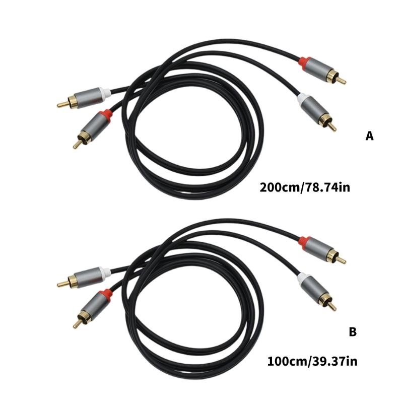 2RCA to 2RCA Stereos Splitter Cable 2RCA Male to 2RCA Male Sound Adapters for Laptop Phone Gaming Consoles Home Theater