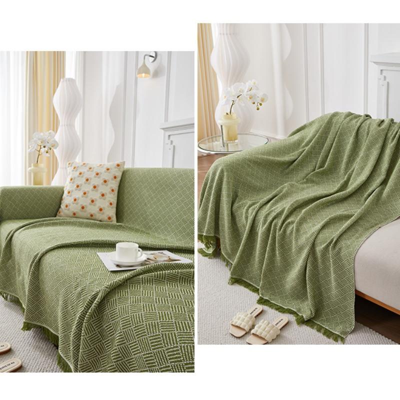 Cotton and Linen Sofa Blanket, Double-Sided Sofa Cover Cloth, Household Sofa Towel, Cushion Protector, 1, 2, 3, 4 Seater
