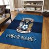 Custom Name Coventry City Flannel Pattern Square Carpet,Area Rug,Carpet Rug for Living Room Bedroom Sofa Playroom Decor,Non-slip Floor Mat