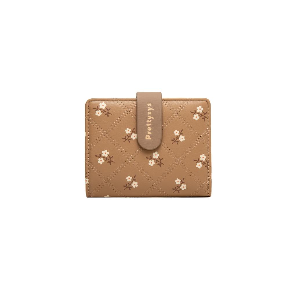 Women Wallets Floral Print Multi-Card Short Wallet, Card Holder, Leather Clip, Coin Purse