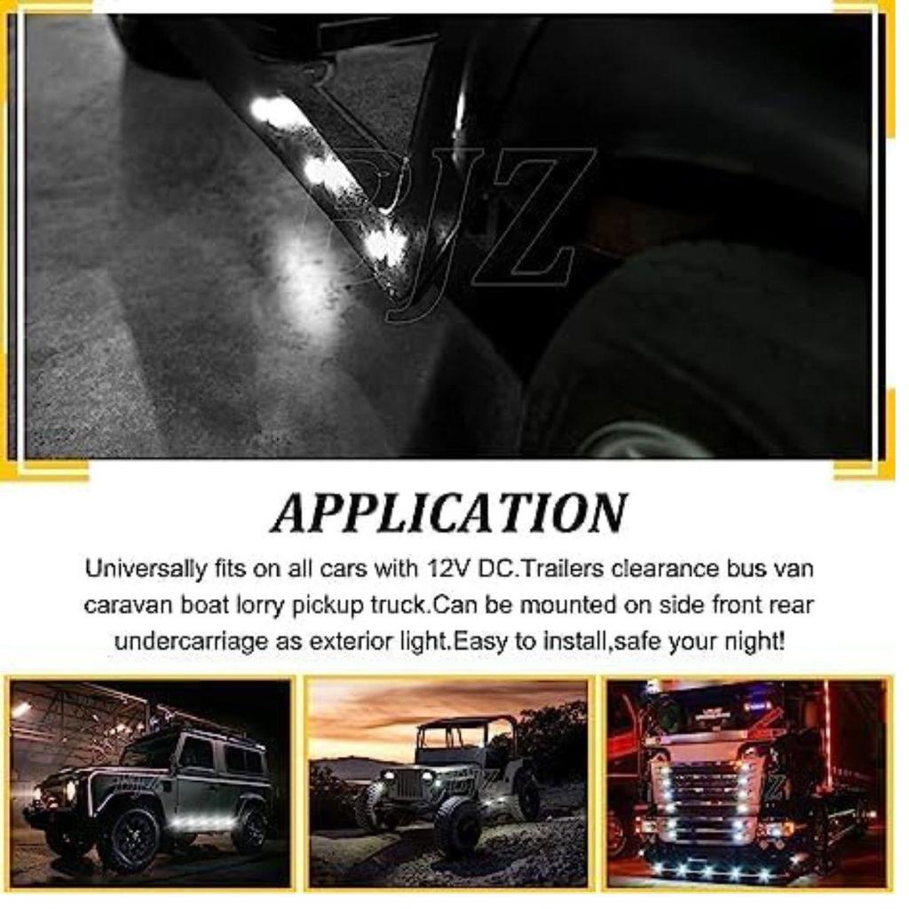 2-Pack Round LED Rear Side Marker Clearance Lights 24V for RV Camper Motorhome Truck Trailer (Clear)