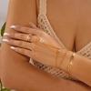 Personalized Vintage Eye Zircon Finger Chain for Women Dainty Copper Pave Link Hand Bracelet Gold Jewelry