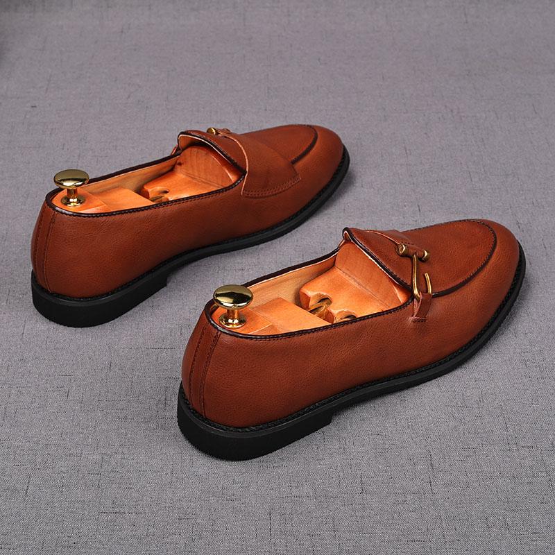 Fashion Fashion Men's Black Brown Monk Strap Patent Leather Oxford Flats Casual Shoes Male Homecoming Wedding Dress Zapatillas Hombre