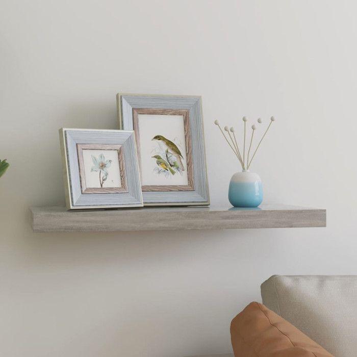 VidaXL Floating Wall Shelf Concrete Grey 60x23.5x3.8 Cm MDF