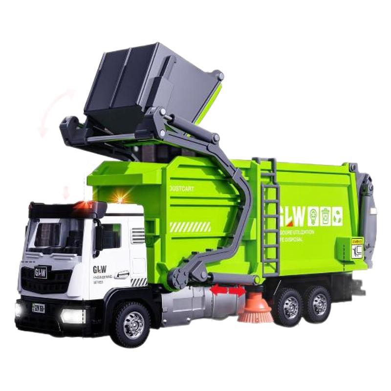 1:40 City Garbage Truck Model Simulation Diecast Water Tanker Sanitation Vehicle Sound and Light Toys for Children Gift