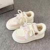Fashionable and Cute Fufu Board Shoes for Girls and Boys, Winter Children's Fleece and Thickened Sports Shoes