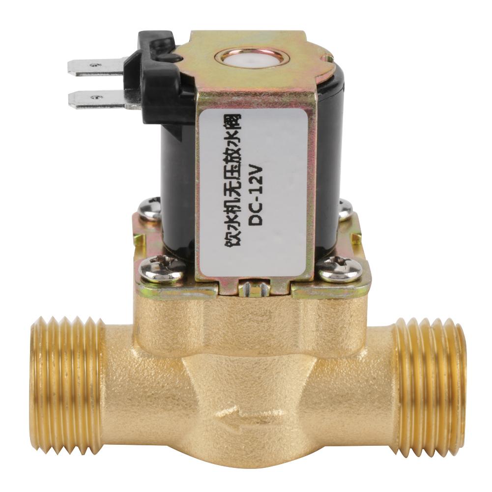 Valvola Solenoide Elettrica in Ottone 12V BSPP G1 2 NC Normalmente Chiusa a 2 Vie Senza Valvola Regolatrice di Pressione