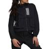Adidas Color Block Striped Logo Print Hooded Jacket Women Jackets Black GT9754