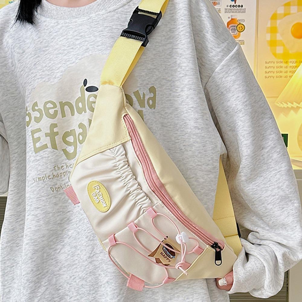 Girly Sports Single Shoulder Bag Japanese Style Fanny Pack Casual Crossbody Chest Bag  Gym