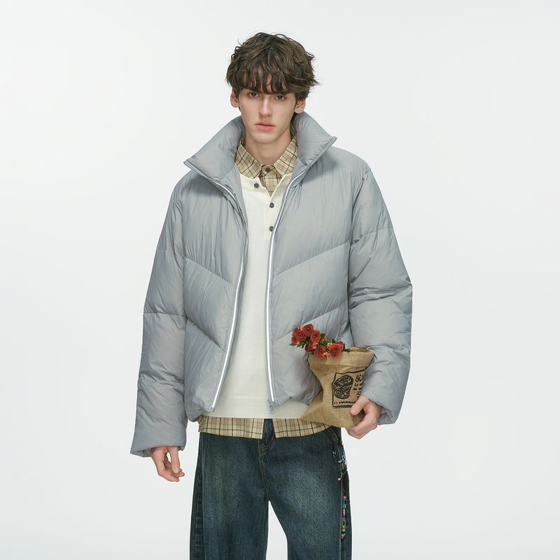 Dream Made90 White Duck down Stand Collar Cold-Proof down Jacket for Men, Winter Thickened Warm Couple's Puffer Jacket Coat