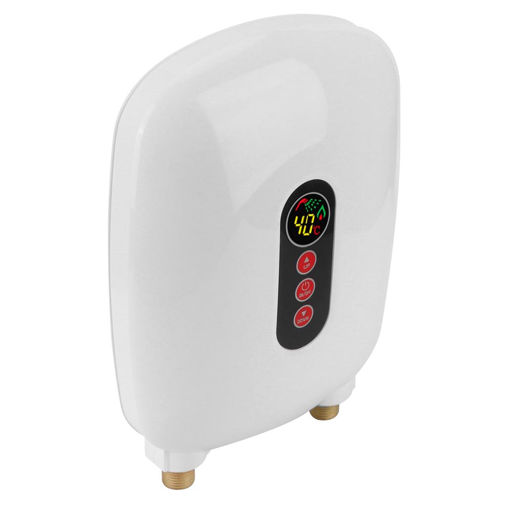 Tankless Water Heater Touch Screen LCD Electric Instant Hot Water Heater Bathroom 220‑240VWhite