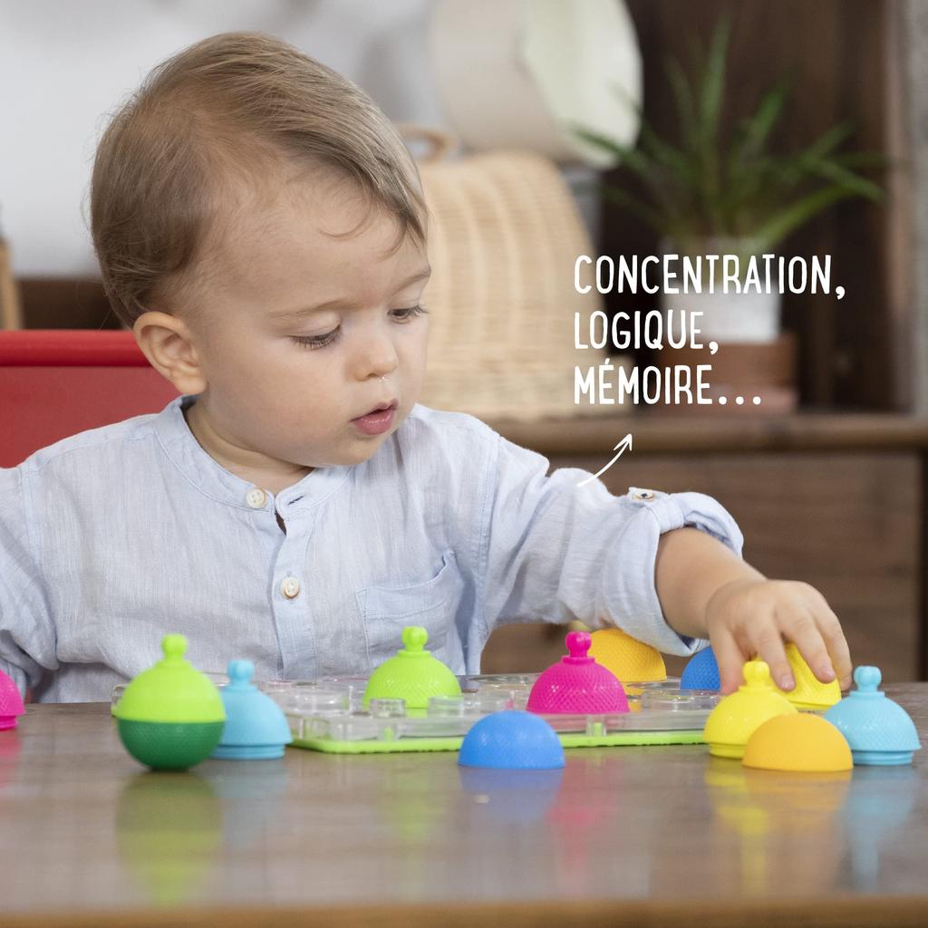 Lalaboom Baby Spielzeug Farb-Zuordnungs-Puzzle, Dreh- und Stecktafel, 21 Teile, BL710, Authentisch