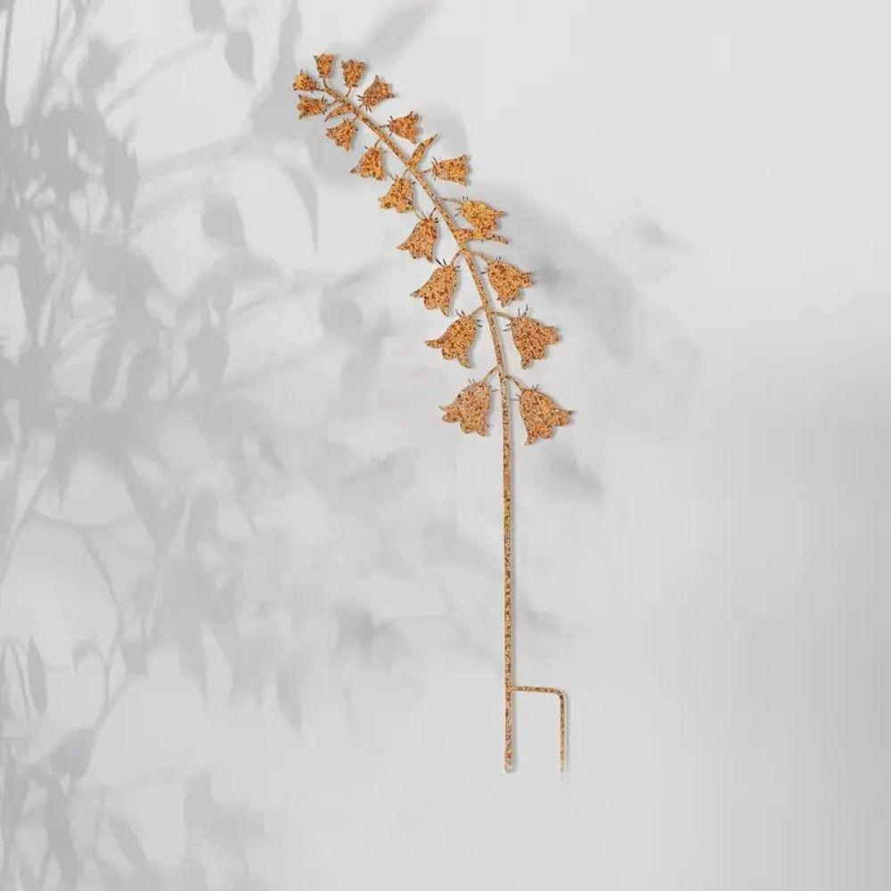 Crafts Metal Decorative Rusty Stake Antique Design Plant Shaped Garden Pile Art Ground Stake Home