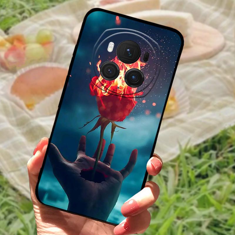 Für Honor Magic6 Pro Hülle Abdeckung Honor Magic6 Silikon Weich Marmor Schwarz Stoßstange Funda Coque für Honor Magic 6 Pro Vollständig Schützend