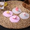 Transparent Cherry Silicone Cup Cover Cartoon Heat-resistant Dustproof Reuse Lid  Leakproof Lid Mug Supplies