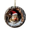 Animal Christmas Ornament 2D Flat Forest Animal Xmas Tree Ornament Acrylic Hanging Woodland Pendant for Garden Tree Home Decor