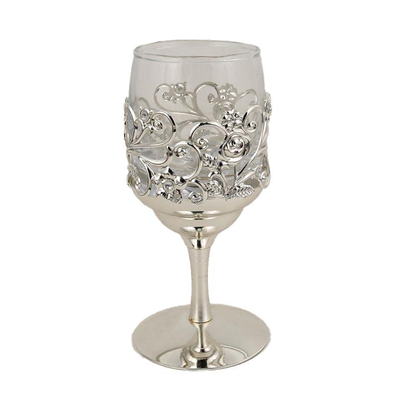 

Elegant Metal Wine Goblet Cup Retro Design Solid Construction for Parties And Events Wine Lovers Glassware 100ml