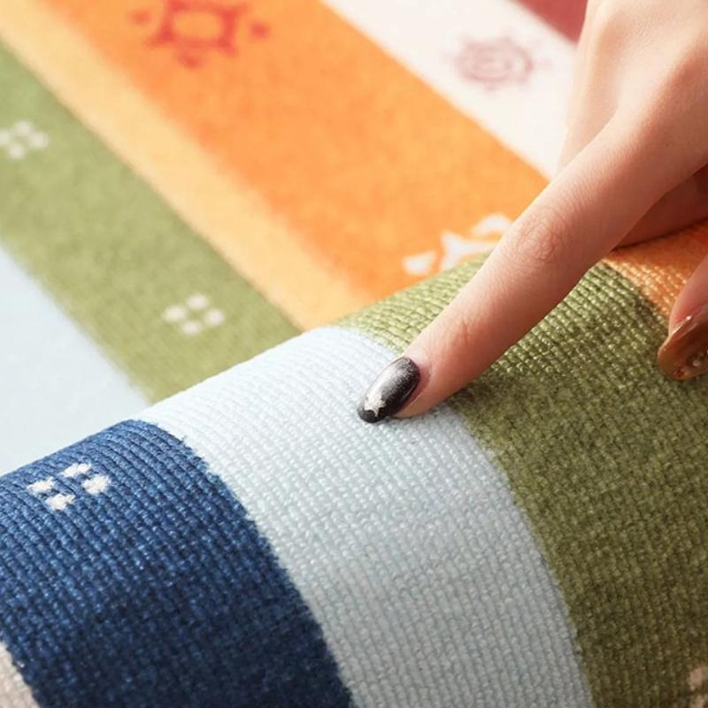 Nordic Style Rugs for Bedroom Washable Living Room Decoration Round Carpet Dopamine Color Lounge Soft Mat Anti-slip Bedside Rug