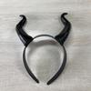 Stierhorn Stirnband Haaraccessoire Damen Schwarz Königin Hexe Dämon Hörner Kopfschmuck Cosplay Weihnachten Halloween Party Stirnband
