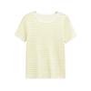 Kaslead New Arrival Women's Clothing Fashion Style Stripes Silm round Neck Short Sleeve Knitting Tops 3519020