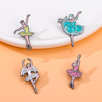 Cartoon Ballet Dancing Girl Badge Brooch Fresh Sweet Cute Dancing Girl Badge Brooch