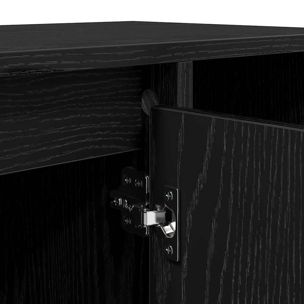 TV Cabinet Black Oak Effect 100 x 35 x 55 cm Particleboard