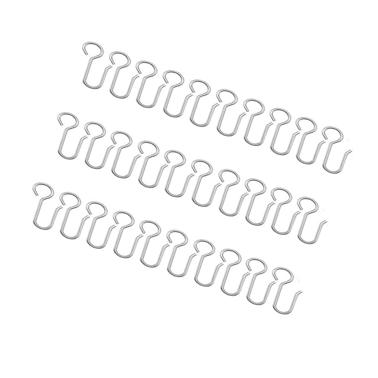 

Металлические крючки для штор 30 штук Крючки для штор Крючки для карниза Крючки-подвески S-образные крючки Фурнитура для потолочных штор