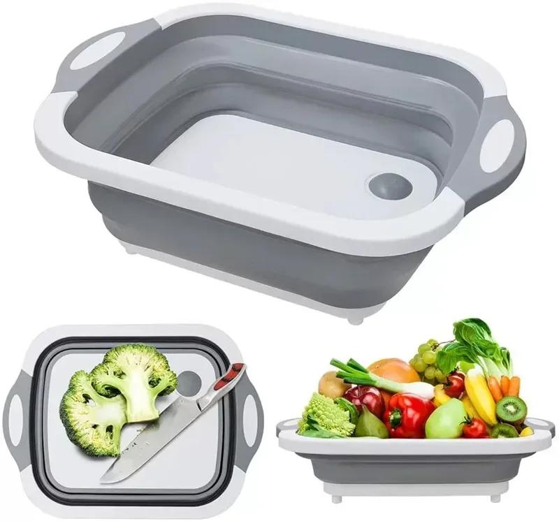 Caravan Foldable Cutting Board Sinks Drain Basket Portable Folding Wash Basins Fit For Caravan Rv Kitchen Wash Basin Accessories