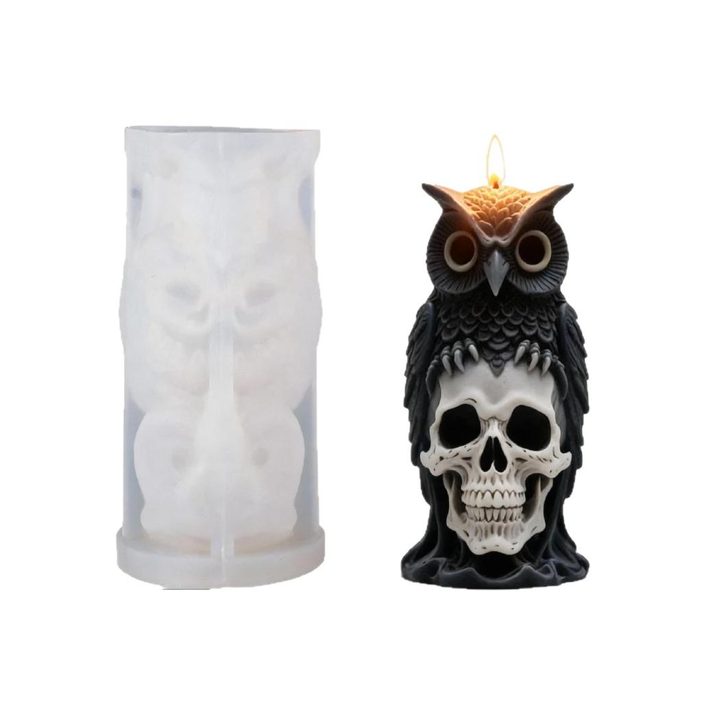 Owl Silicone Mold Diy Skull Candle Mold Creative Candle Mold Approx 11.5 X 6 Cm For Gifts Halloween Parties Diy Crafts