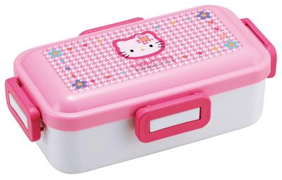 Skater Bento Einzel für Hergestellt in mit Spülmaschine und Mikrowelle Sanrio Hello Kitty Kaohana Box, 530ml, Tier, Damen, Japan, Auslaufsicherer 4-Punkt-Verschluss,