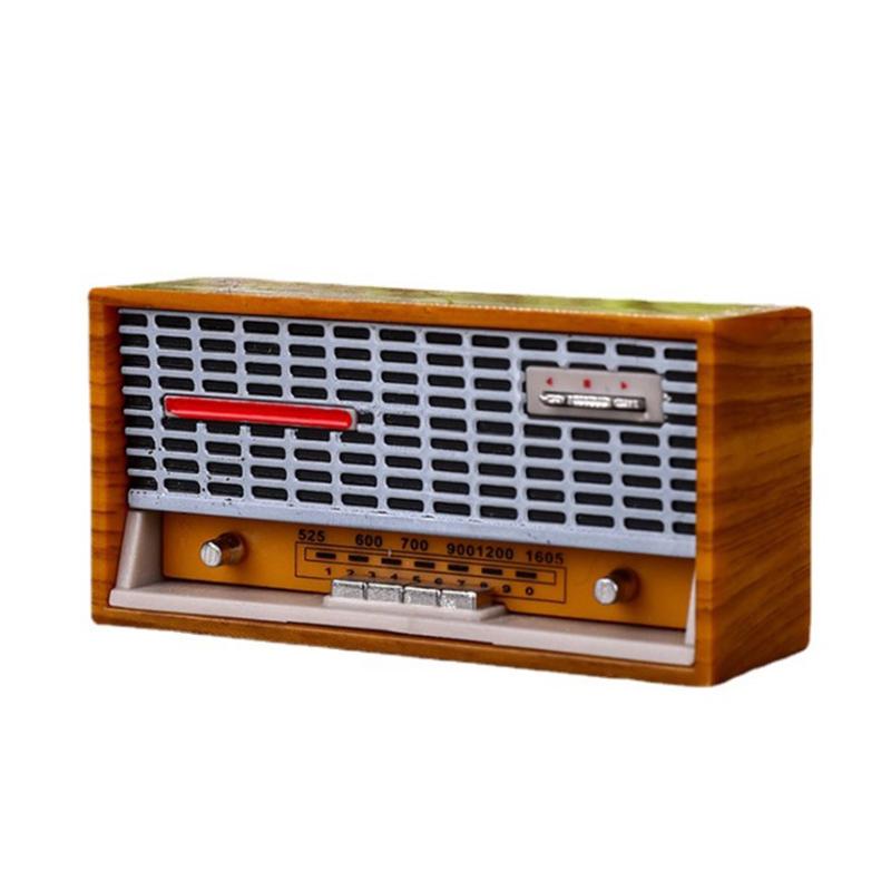 Dukkehus Mini Ornamenter Mini Nostalgisk Radioopptaker Modell Leker Dekorasjoner