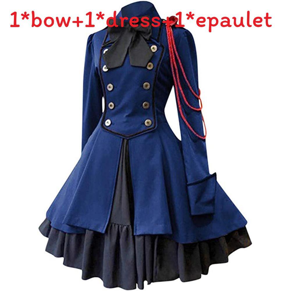 Medieval Renaissance Gothic Dress With Ruffled Collar For Cosplay And Fantasy Role Play