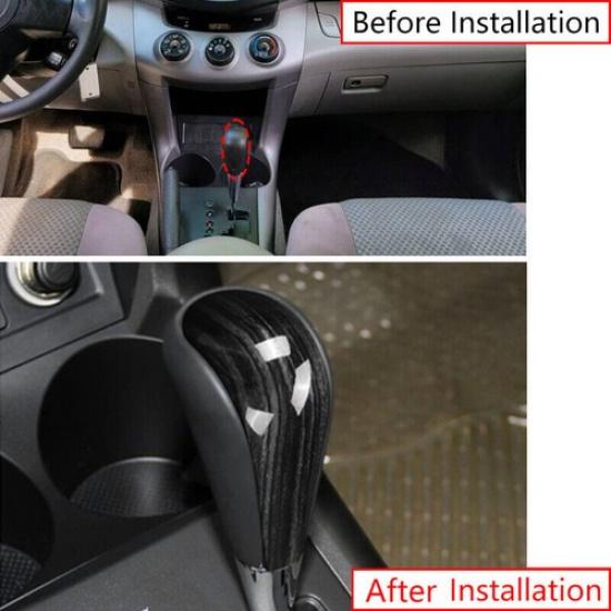 For Toyota RAV4 2006-2012 Wood Grain Black Console Gear Shift Knob Cover Trim