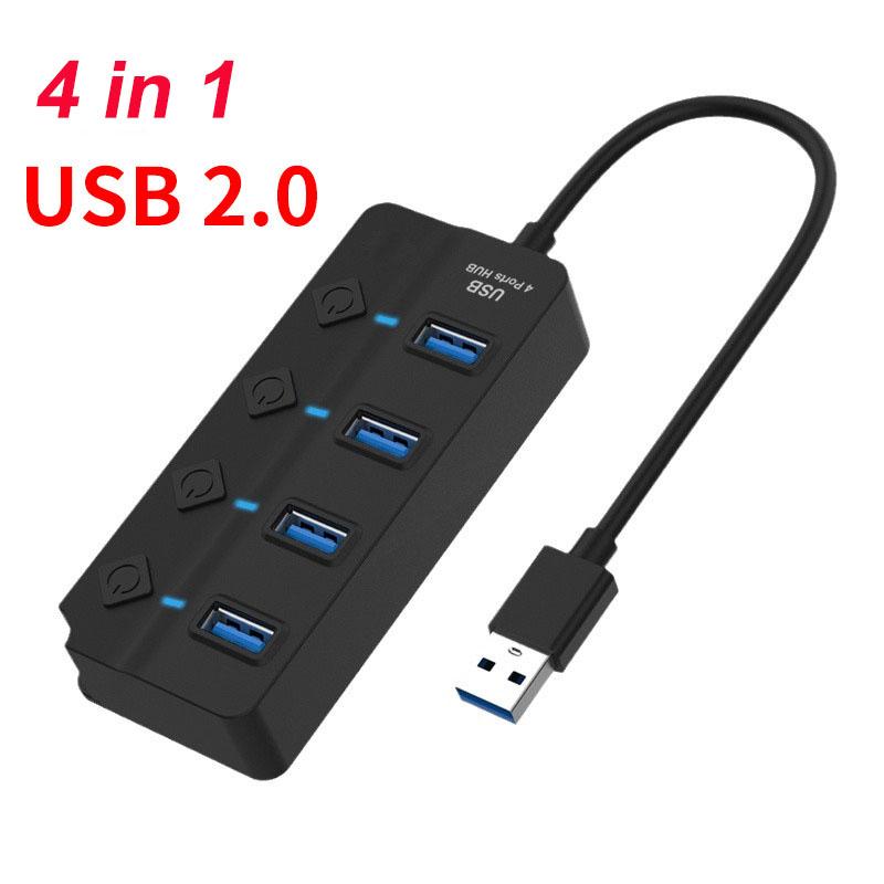 High-Speed Transmission Usb 3.0 4 Ports 7 Ports Usb Hub 5gbps Micro Usb Hub Splitter Adapter 7 Port Hub with On/Off Switch
